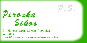 piroska sikos business card